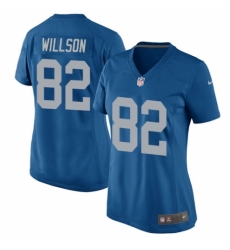Women's Nike Detroit Lions #82 Luke Willson Game Blue Alternate NFL Jersey