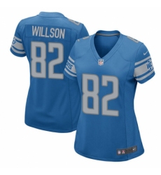 Women's Nike Detroit Lions #82 Luke Willson Game Blue Team Color NFL Jersey