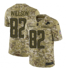 Youth Nike Detroit Lions #82 Luke Willson Limited Camo 2018 Salute to Service NFL Jersey