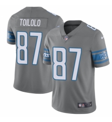 Men's Nike Detroit Lions #87 Levine Toilolo Limited Steel Rush Vapor Untouchable NFL Jersey
