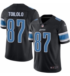Youth Nike Detroit Lions #87 Levine Toilolo Limited Black Rush Vapor Untouchable NFL Jersey