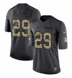 Men's Nike Detroit Lions #29 LeGarrette Blount Limited Black 2016 Salute to Service NFL Jersey