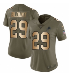 Women's Nike Detroit Lions #29 LeGarrette Blount Limited Olive/Gold Salute to Service NFL Jersey