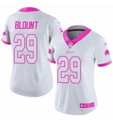 Women's Nike Detroit Lions #29 LeGarrette Blount Limited White/Pink Rush Fashion NFL Jersey