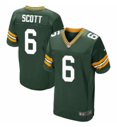 Men's Nike Green Bay Packers #6 JK Scott Elite Green Team Color NFL Jersey