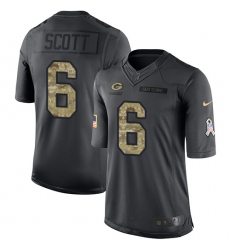 Men's Nike Green Bay Packers #6 JK Scott Limited Black 2016 Salute to Service NFL Jersey
