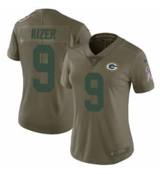 Women's Nike Green Bay Packers #9 DeShone Kizer Limited Olive 2017 Salute to Service NFL Jersey