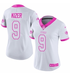 Women's Nike Green Bay Packers #9 DeShone Kizer Limited White/Pink Rush Fashion NFL Jersey