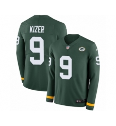 Youth Nike Green Bay Packers #9 DeShone Kizer Limited Green Therma Long Sleeve NFL Jersey