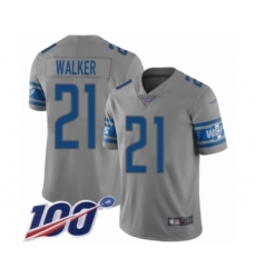 Youth Detroit Lions #21 Tracy Walker Limited Gray Inverted Legend 100th Season Football Jersey