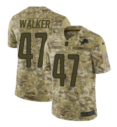 Youth Nike Detroit Lions #47 Tracy Walker Limited Camo 2018 Salute to Service NFL Jersey