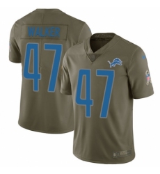 Youth Nike Detroit Lions #47 Tracy Walker Limited Olive 2017 Salute to Service NFL Jersey