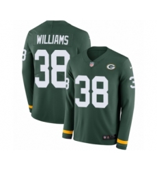 Men's Nike Green Bay Packers #38 Tramon Williams Limited Green Therma Long Sleeve NFL Jersey