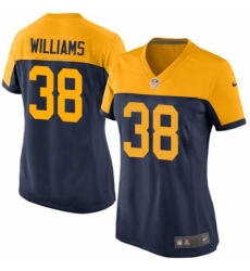 Women's Nike Green Bay Packers #38 Tramon Williams Limited Navy Blue Alternate NFL Jersey