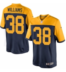 Youth Nike Green Bay Packers #38 Tramon Williams Navy Blue Alternate Vapor Untouchable Elite Player NFL Jersey