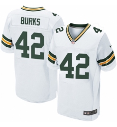 Men's Nike Green Bay Packers #42 Oren Burks Elite White NFL Jersey