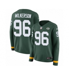 Women's Nike Green Bay Packers #96 Muhammad Wilkerson Limited Green Therma Long Sleeve NFL Jersey