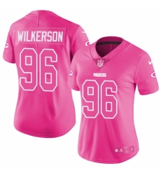 Women's Nike Green Bay Packers #96 Muhammad Wilkerson Limited Pink Rush Fashion NFL Jersey
