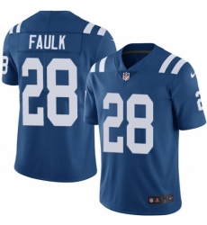 Youth Nike Indianapolis Colts #28 Marshall Faulk Royal Blue Team Color Vapor Untouchable Limited Player NFL Jersey