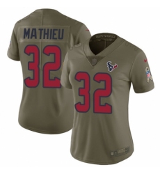 Women's Nike Houston Texans #32 Tyrann Mathieu Limited Olive 2017 Salute to Service NFL Jersey