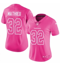 Women's Nike Houston Texans #32 Tyrann Mathieu Limited Pink Rush Fashion NFL Jersey