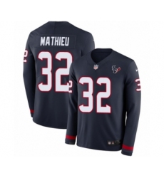 Youth Nike Houston Texans #32 Tyrann Mathieu Limited Navy Blue Therma Long Sleeve NFL Jersey