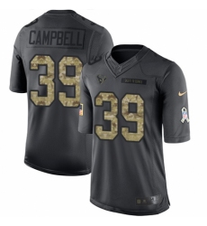 Men's Nike Houston Texans #39 Ibraheim Campbell Limited Black 2016 Salute to Service NFL Jersey