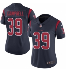 Women's Nike Houston Texans #39 Ibraheim Campbell Limited Navy Blue Rush Vapor Untouchable NFL Jersey