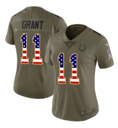 Women's Nike Indianapolis Colts #11 Ryan Grant Limited Olive/USA Flag 2017 Salute to Service NFL Jersey