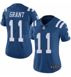 Women's Nike Indianapolis Colts #11 Ryan Grant Limited Royal Blue Rush Vapor Untouchable NFL Jersey