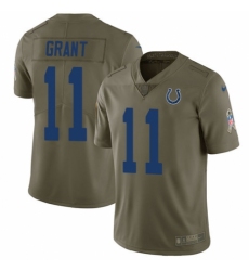 Youth Nike Indianapolis Colts #11 Ryan Grant Limited Olive 2017 Salute to Service NFL Jersey