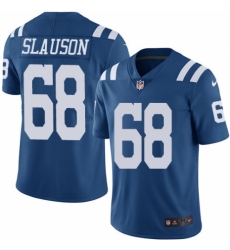 Men's Nike Indianapolis Colts #68 Matt Slauson Elite Royal Blue Rush Vapor Untouchable NFL Jersey