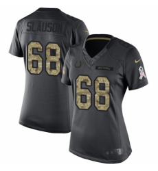 Women's Nike Indianapolis Colts #68 Matt Slauson Limited Black 2016 Salute to Service NFL Jersey