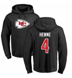 NFL Nike Kansas City Chiefs #4 Chad Henne Black Name & Number Logo Pullover Hoodie