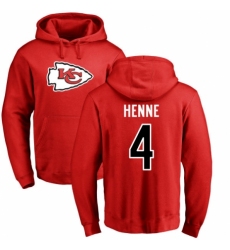 NFL Nike Kansas City Chiefs #4 Chad Henne Red Name & Number Logo Pullover Hoodie