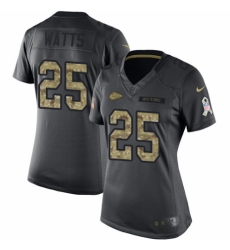 Women's Nike Kansas City Chiefs #25 Armani Watts Limited Black 2016 Salute to Service NFL Jersey