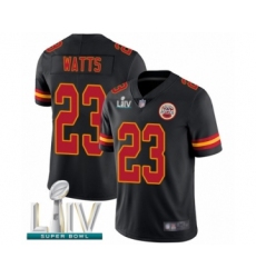 Youth Kansas City Chiefs #23 Armani Watts Limited Black Rush Vapor Untouchable Super Bowl LIV Bound Football Jersey