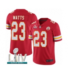 Youth Kansas City Chiefs #23 Armani Watts Red Team Color Vapor Untouchable Limited Player Super Bowl LIV Bound Football Jersey