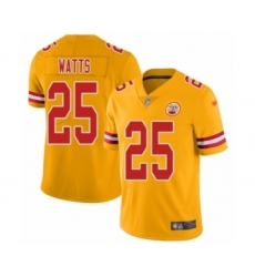 Youth Kansas City Chiefs #25 Armani Watts Limited Gold Inverted Legend Football Jersey