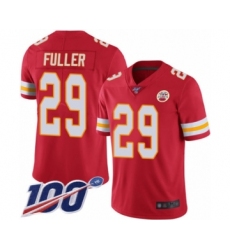 Men's Kansas City Chiefs #29 Kendall Fuller Red Team Color Vapor Untouchable Limited Player 100th Season Football Jersey