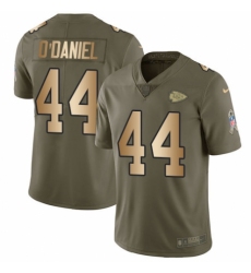 Men's Nike Kansas City Chiefs #44 Dorian O'Daniel Limited Olive/Gold 2017 Salute to Service NFL Jersey
