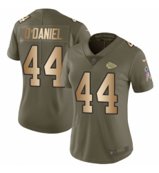 Women's Nike Kansas City Chiefs #44 Dorian O'Daniel Limited Olive/Gold 2017 Salute to Service NFL Jersey