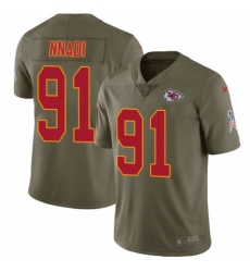 Men's Nike Kansas City Chiefs #91 Derrick Nnadi Limited Olive 2017 Salute to Service NFL Jersey