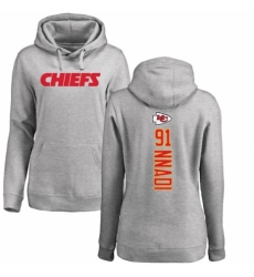 NFL Women's Nike Kansas City Chiefs #91 Derrick Nnadi Ash Backer Pullover Hoodie