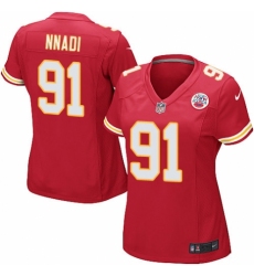 Women's Nike Kansas City Chiefs #91 Derrick Nnadi Game Red Team Color NFL Jersey