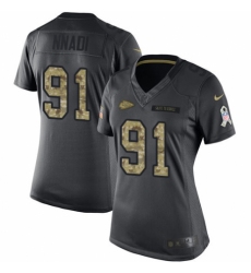 Women's Nike Kansas City Chiefs #91 Derrick Nnadi Limited Black 2016 Salute to Service NFL Jersey