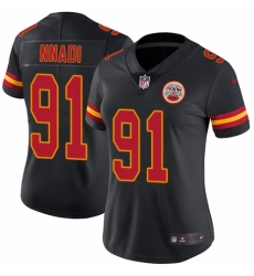 Women's Nike Kansas City Chiefs #91 Derrick Nnadi Limited Black Rush Vapor Untouchable NFL Jersey