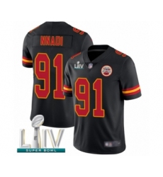Youth Kansas City Chiefs #91 Derrick Nnadi Limited Black Rush Vapor Untouchable Super Bowl LIV Bound Football Jersey