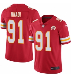 Youth Nike Kansas City Chiefs #91 Derrick Nnadi Red Team Color Vapor Untouchable Limited Player NFL Jersey