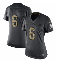 Women's Nike Los Angeles Chargers #6 Caleb Sturgis Limited Black 2016 Salute to Service NFL Jersey